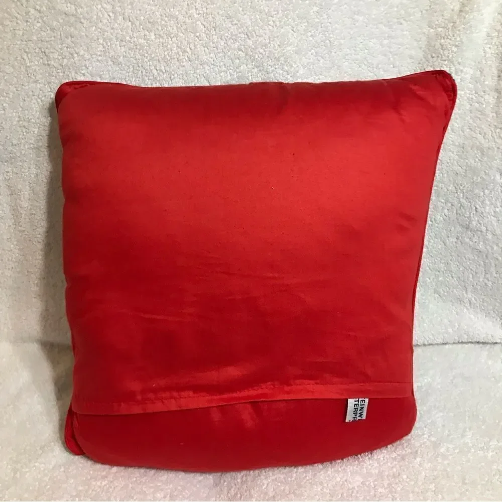 Steinway Vtg Christmas Needlepoint Geese Throw Pillow